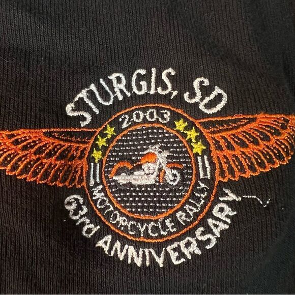 2003 Vtg Sturgis chest cut out Woman’s Harley Davidson T-shirt size L made in US - Picture 2 of 15